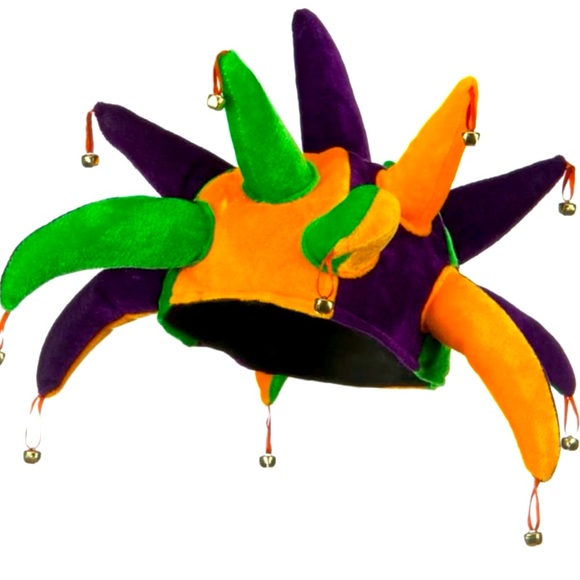 Velvet Adult Mardi Gras Jester Hat with Bells - Picture 1 of 3